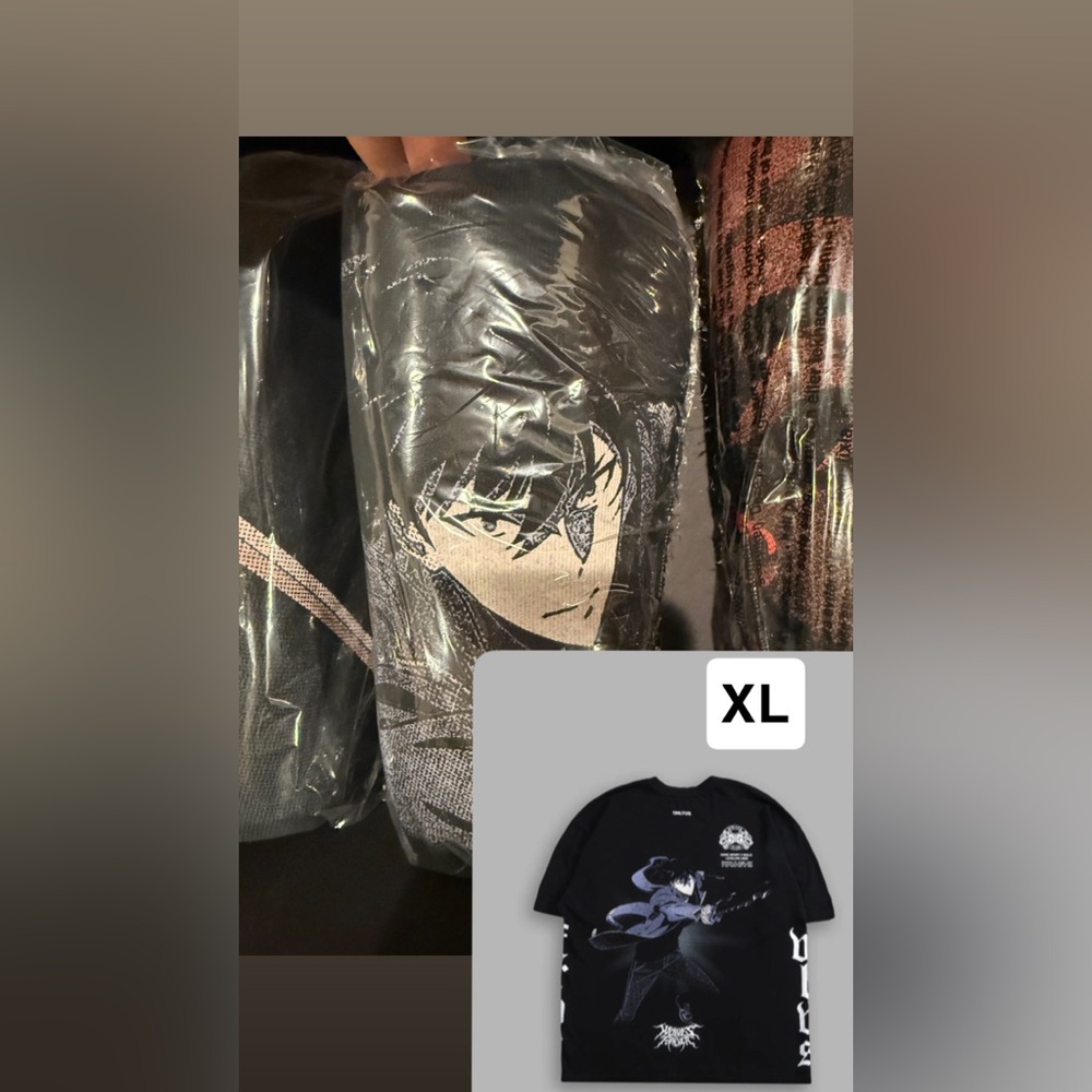 SUNG JINWOO "SIDE BY SIDE" SERIES PREMIUM OVERSIZED TEE IN BLACK SIZE XL